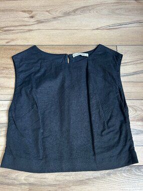 Abercrombie Black Linen Shell Top